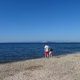 Op het strand bij de B&B.