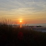 Op vrijdag 31 juli 2015 was de zonsondergang op het strand heel mooi!