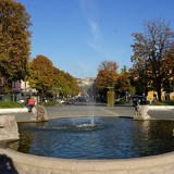 Blik vanaf het station op Bergamo.