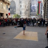 Streetdancers in Milaan.