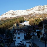 Mittelabfahrt gezien vanaf hotel.