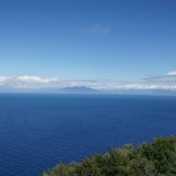 Uitzicht op de baai van Napels vanuit restaurant in Anacapri.