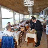 In restaurant Giorgio al Cucciolo in Anacapri.