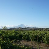 De Etna gezien vanaf Catania, onderweg naar Tapormina.