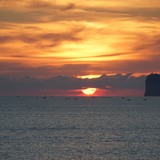 Zonsondergang bezien vanaf de wallen van het oude centrum in Alghero.