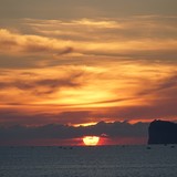 Zonsondergang bezien vanaf de wallen van het oude centrum in Alghero.