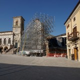 Het beschadigde centrum van Norcia.