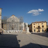 Het beschadigde centrum van Norcia.